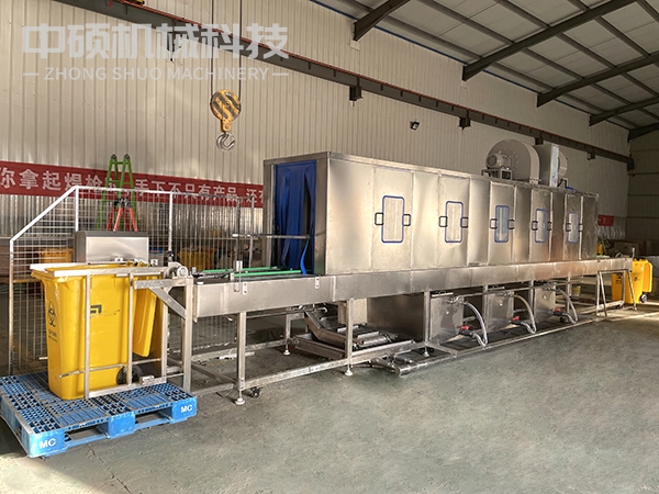 中碩醫廢箱周轉箱清洗機實拍，清洗消毒除水一體機，售后無憂質量保證